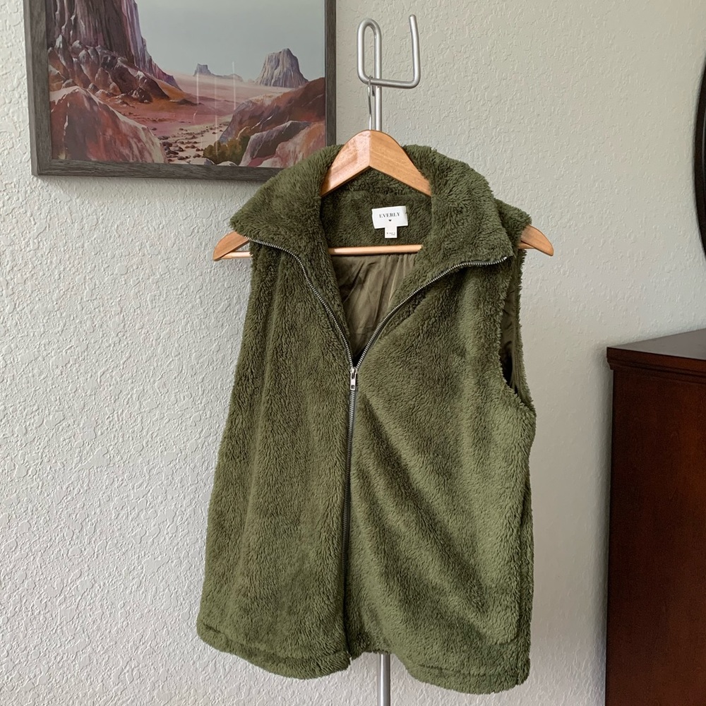 Green Fuzzy Vest